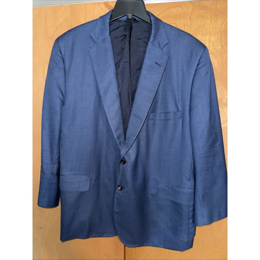 Royal Classic 2 Piece Suit Mens 44R Pants 42x29 Custom Tailored Blue